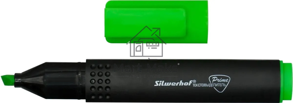 Текстовыделитель Silwerhof Prime 108031-03, скошенный пишущий наконечник, 1-4мм, зеленый, коробка