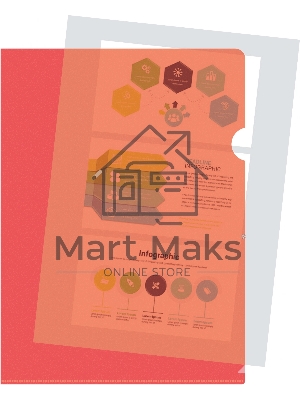 Папка-уголок Silwerhof Eco тисненый A4, пластик, 0.12мм, красный