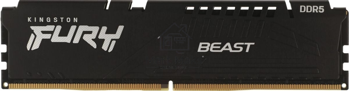Оперативная память Kingston Fury Beast, DDR5, 32GB (2x16GB), 6000MHz, CL36, DIMM, с радиатором, черный