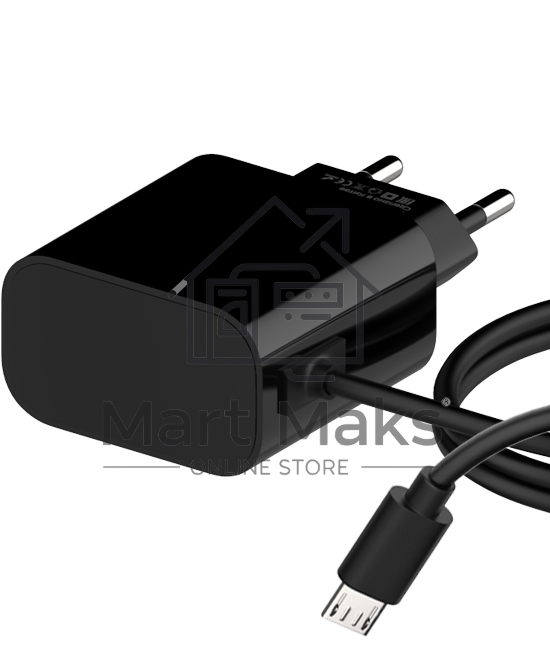 Сетевое зарядное устройство Maxvi CHL-240M 2.4A, with microUSB cable, черный
