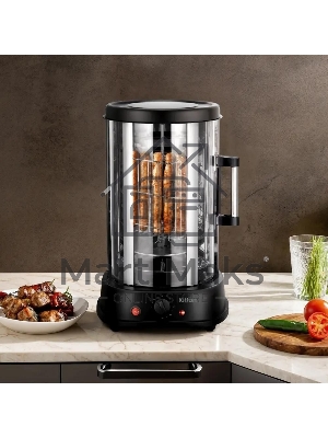 Шашлычница электрическая Kitfort КТ-1411 1500Вт серебристый/черный