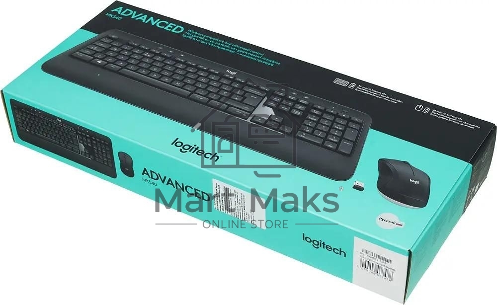 Комплект клавиатура+мышь Logitech MK540 беспроводной, USB, 1000 DPI, чёрный