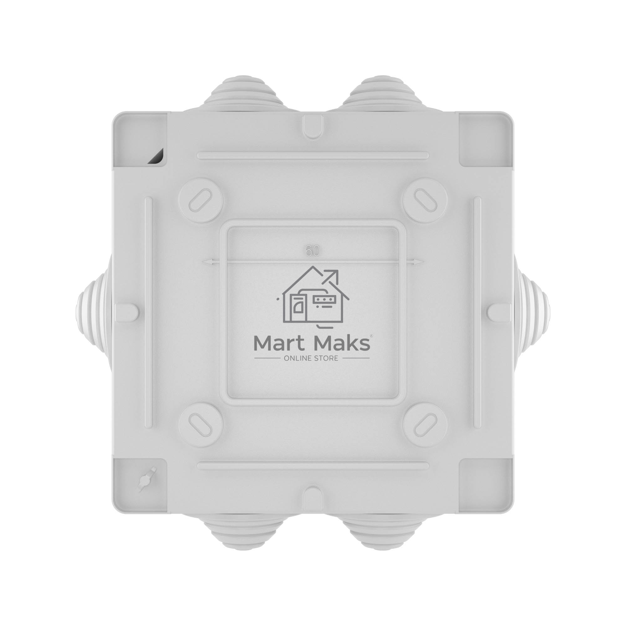 Коробка ответвительная DKC 53801 с 6 кабельными вводами д.25мм IP55 100х100х50мм