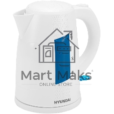 Чайник электрический Hyundai HYK-P2407 1.7л. 2200Вт белый/голубой (корпус: пластик)