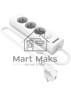 Сетевой фильтр Philips CHP2135WA/51, 2м, 3 розетки, белый