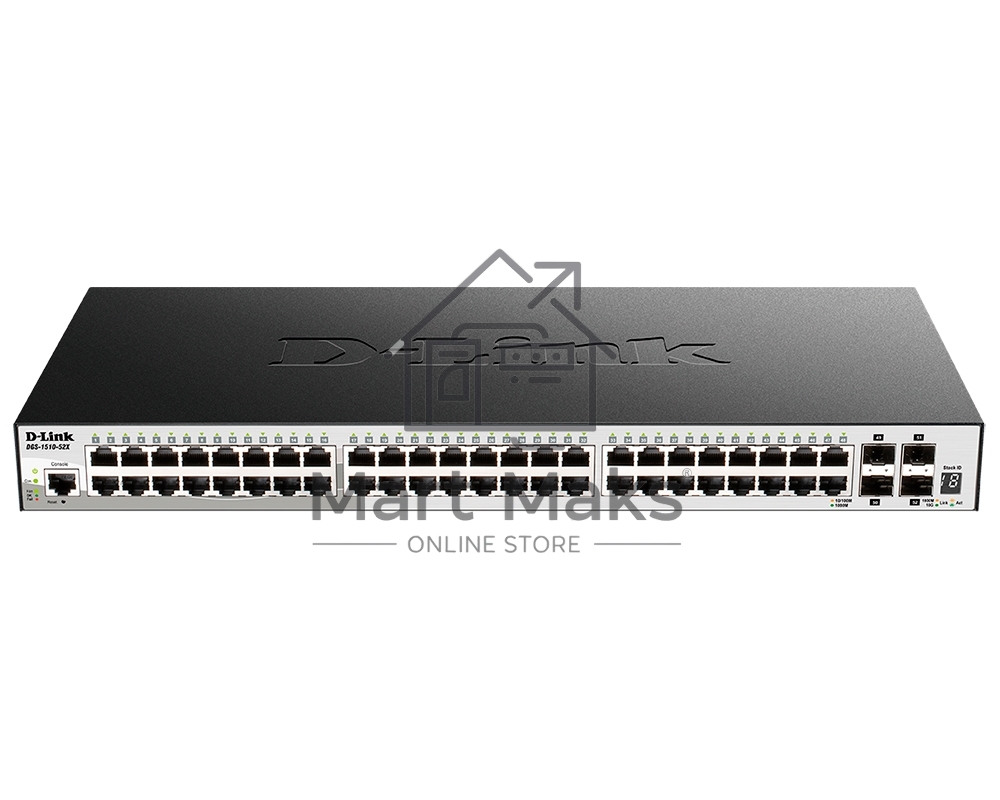 Коммутатор D-Link DGS-1510-52X/A2A, 48×1 Гбит/с + 4×10 Гбит/с SFP+, управляемый
