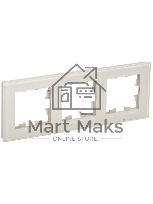 Рамка 3-местная IEK BRITE РУ-3-2-БрВа стекло ванильный