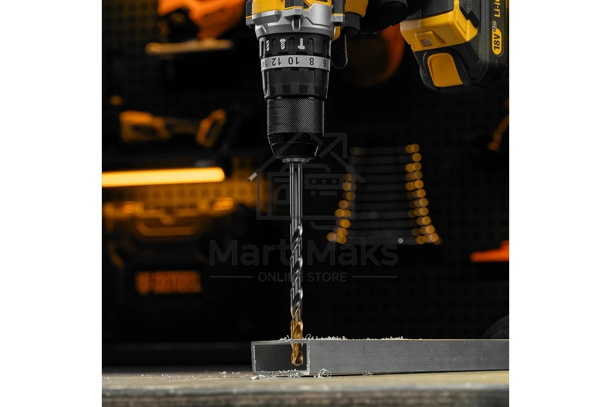 Сверло спиральное по металлу Denzel 9 х 175 мм, Р6М5, Golden Tip, удлиненное