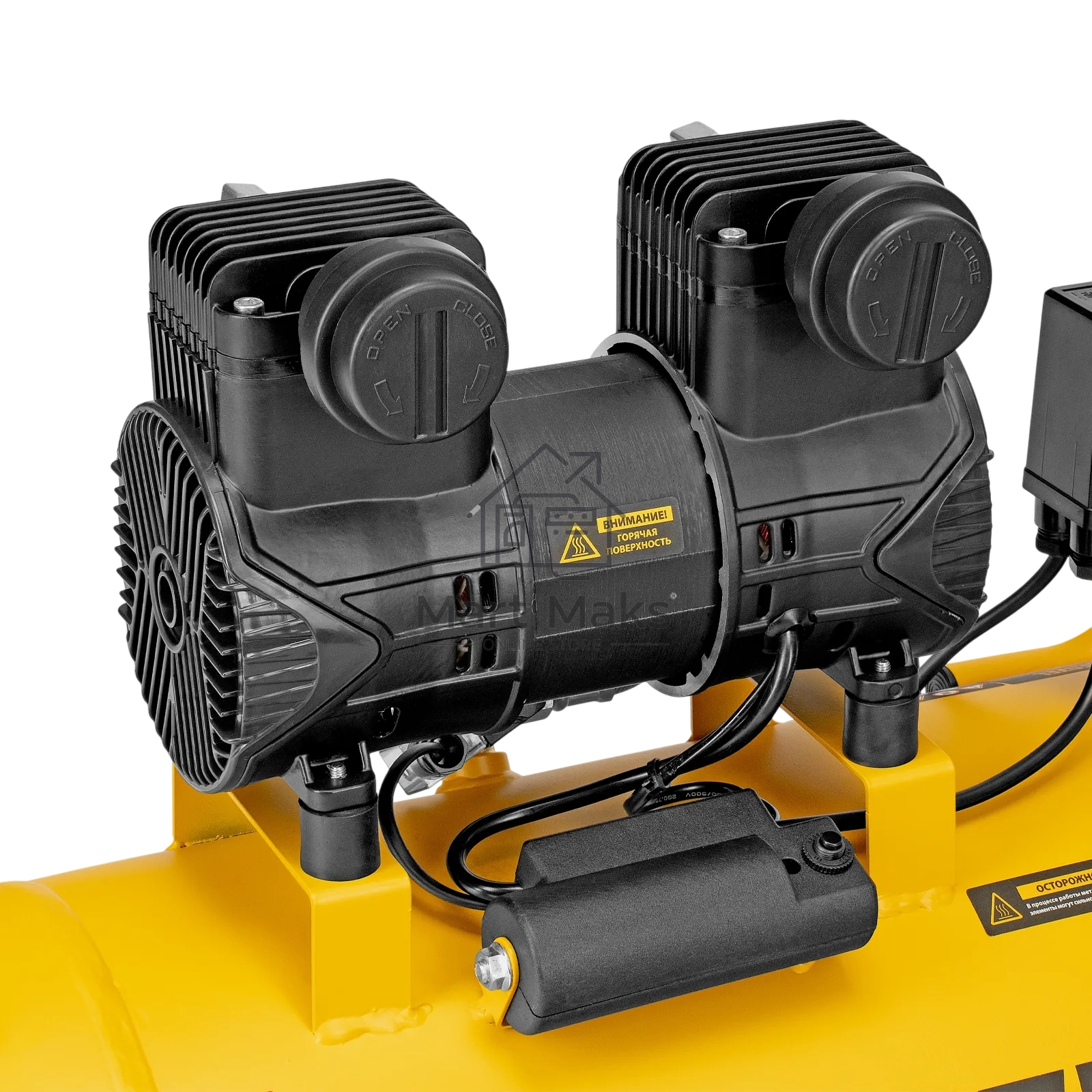 Компрессор безмасляный малошумный Denzel DLP-1500/50, 1,5 кВт, 50 л, 2850 об/мин, 250 л/мин