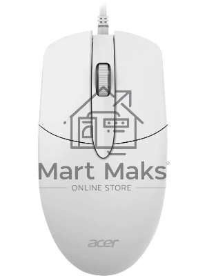 Мышь проводная Acer OMW300 белый, 1200 dpi, USB, кнопки - 3