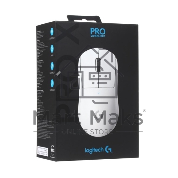 Мышь беспроводная Logitech G PRO X SUPERLIGHT белый, 25600 dpi, радиоканал, USB, кнопки - 5
