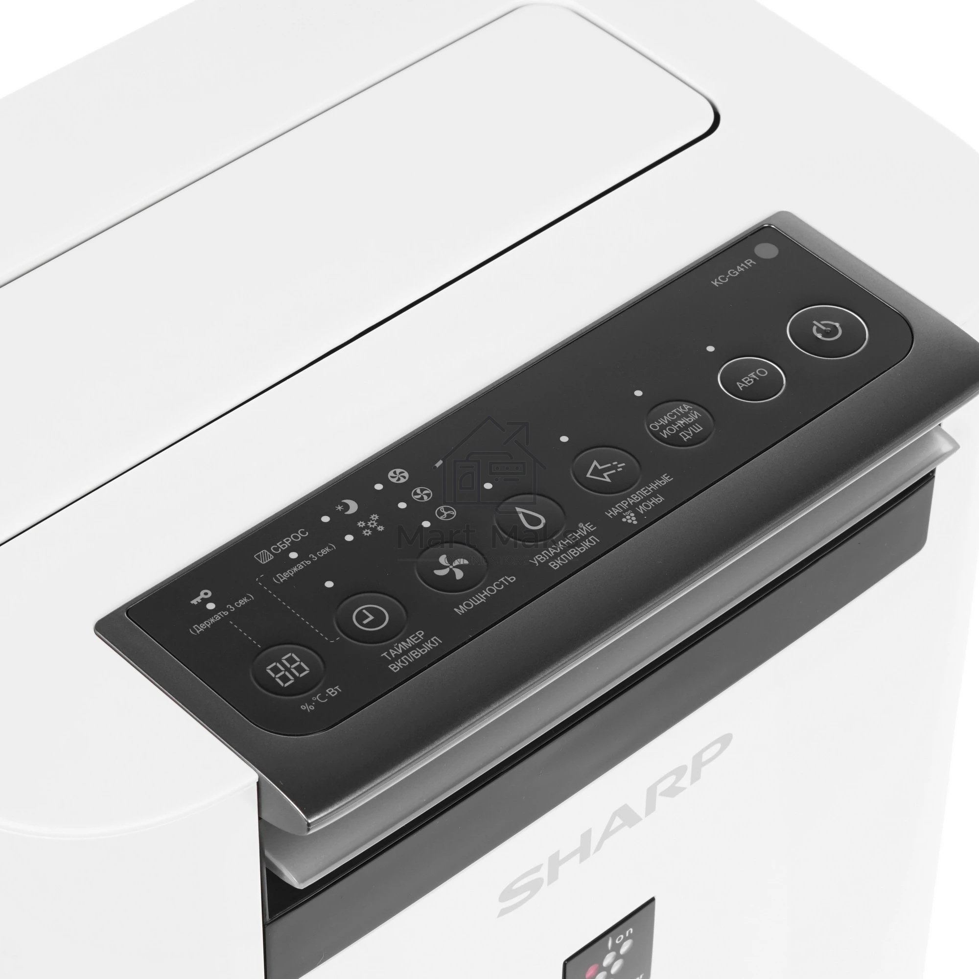 Климатический комплекс Sharp KC-G41RW белый, 28 м², 2.5 л, HEPA-фильтр, ионизация Plasmacluster, гигростат