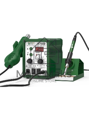 Паяльная станция BST-878D 2в1, LED-дисплей, 100-450С, 700Вт