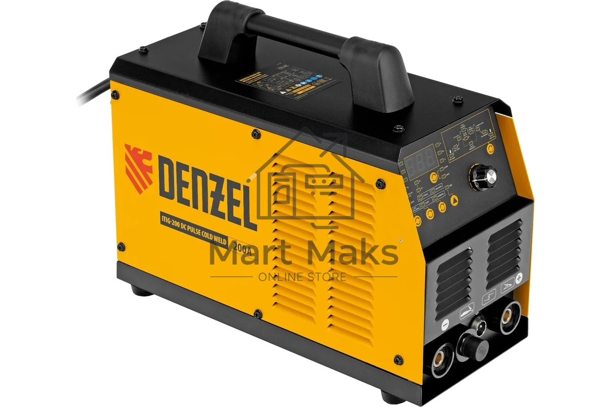 Аппарат инвертор. аргонодуговой сварки ITIG-200 DС Pulse Cold Weld, 200 А, ПВ 60% Denzel