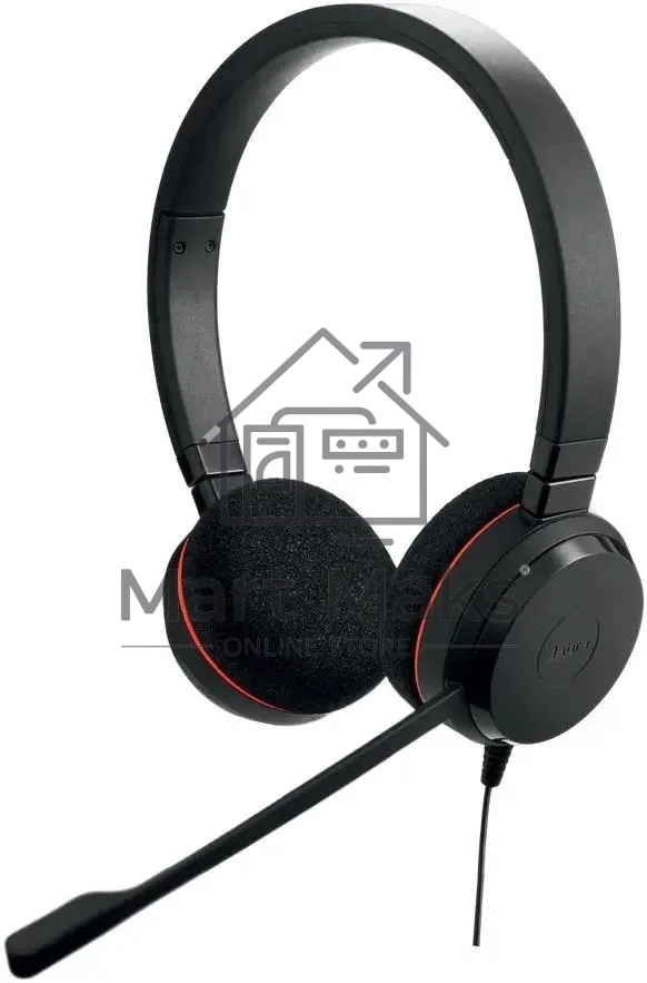 Наушники с микрофоном Jabra Evolve 20 MS Duo черный 1.2м накладные USB оголовье (4999-823-189)
