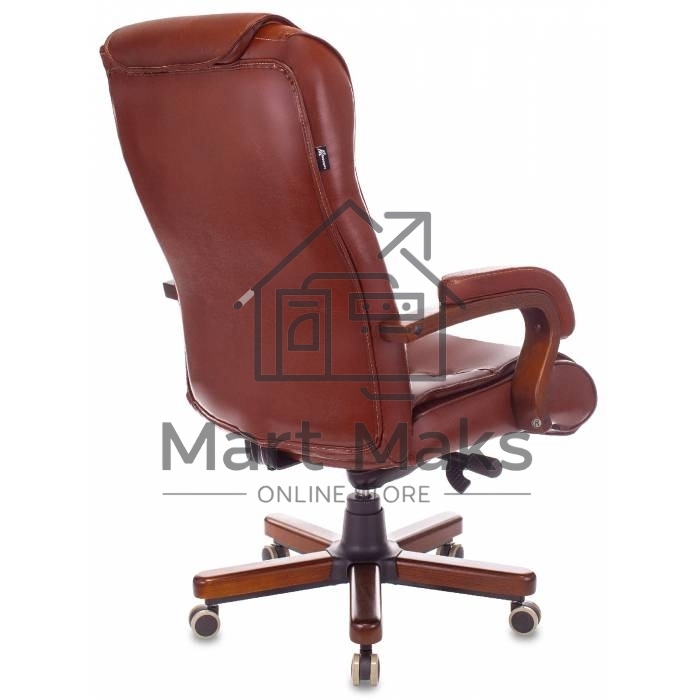 Кресло руководителя Бюрократ T-9926WALNUT светло-коричневый Leather Eichel, кожа, крестовина металл/дерево