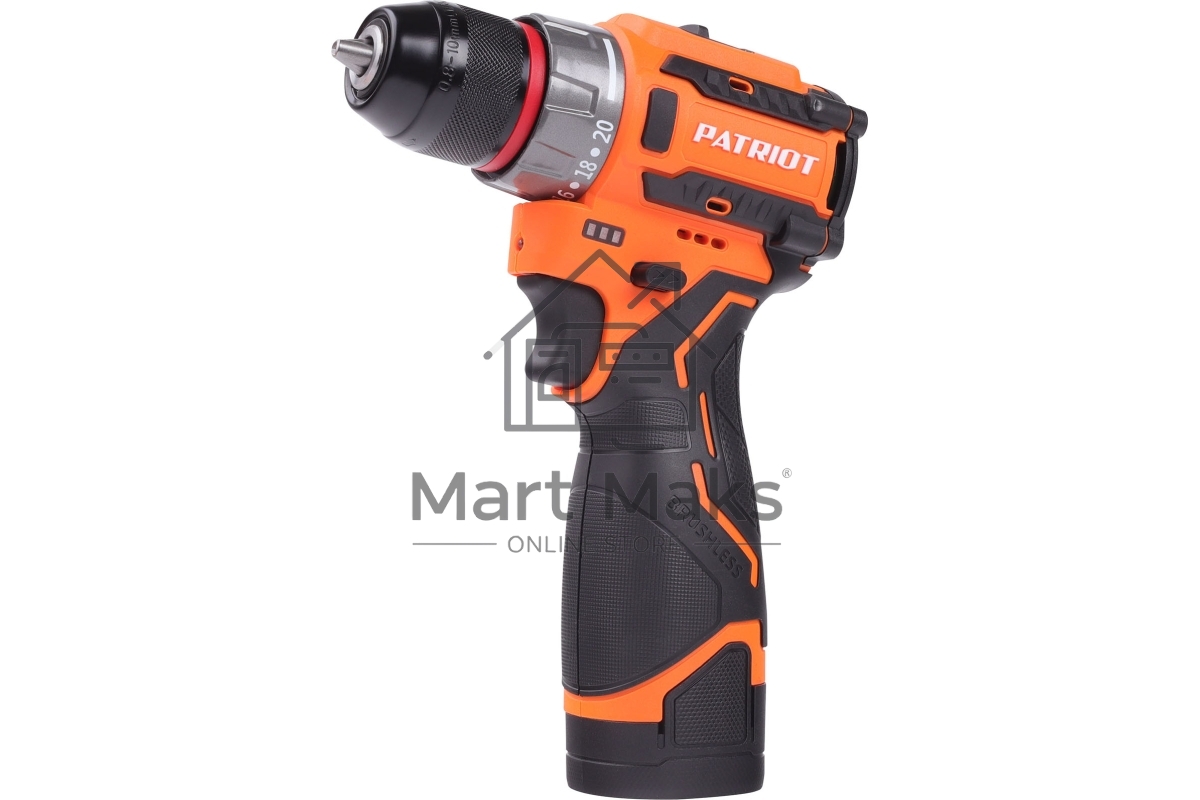 Дрель-шуруповерт Patriot BR 467, Аккумуляторная, 16,8В, 2 АКБ, Кейс