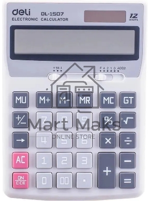 Калькулятор настольный Deli Core E1507 светло-серый 12-разр.