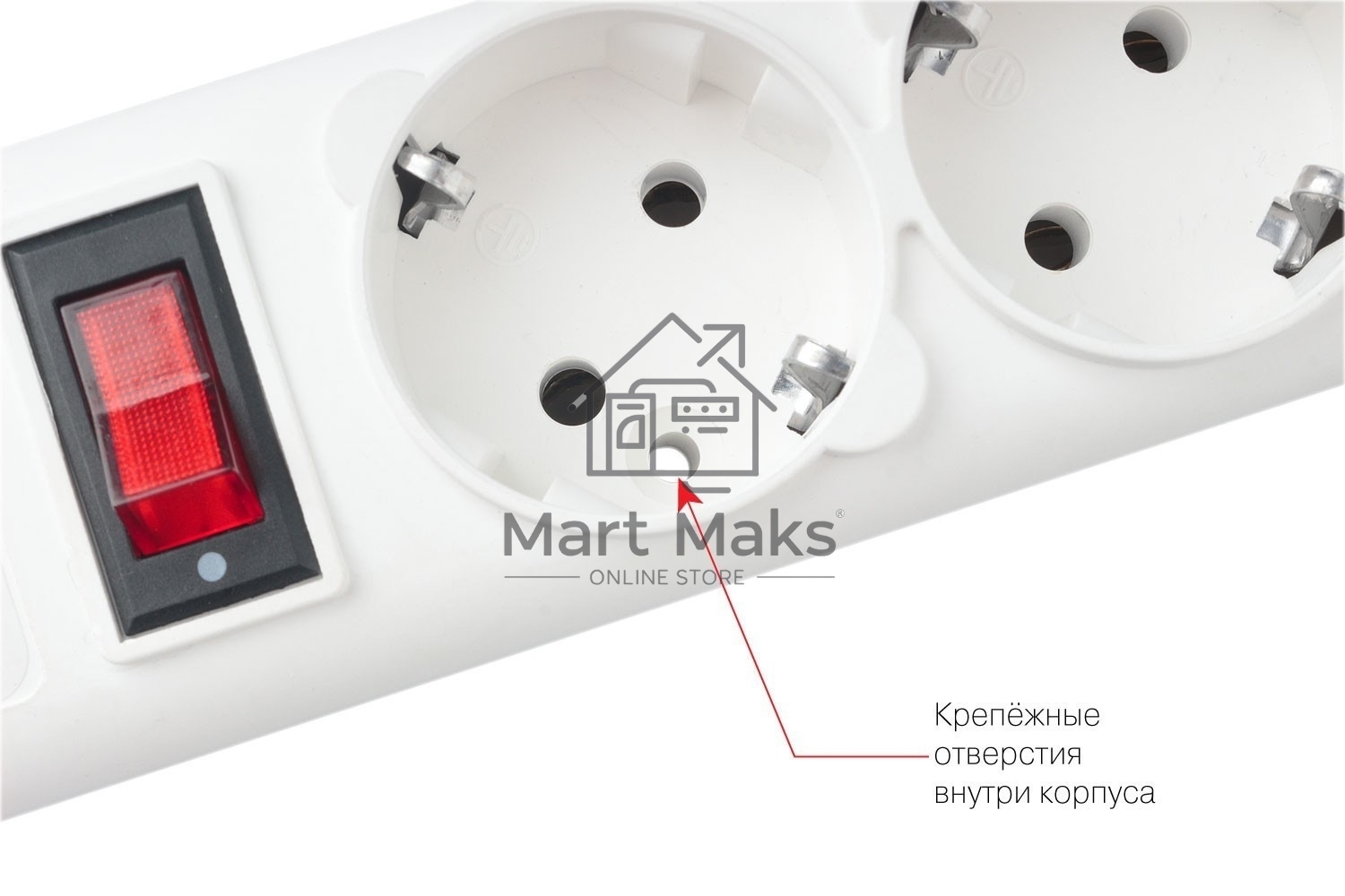 Фильтр-удлинитель, PC 0,5м 5р, бел. 10А, SPG-B-0,5M-WHITE