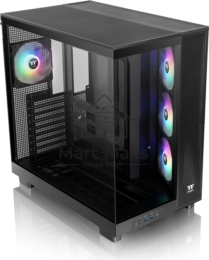 Компьютерный корпус Thermaltake View 380 XL TG ARGB черный без БП E-ATX 2x120мм 2xUSB3.0 audio bott PSU