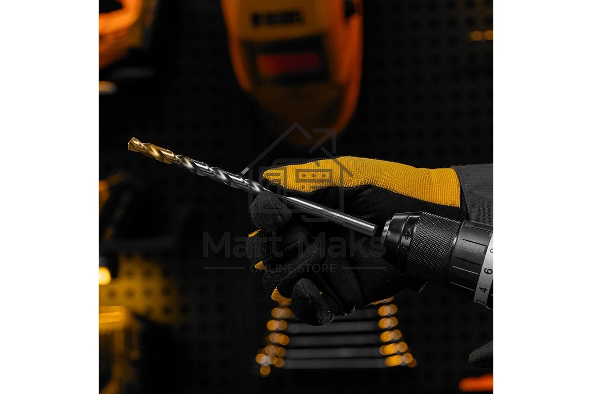 Сверло спиральное по металлу Denzel 9 х 175 мм, Р6М5, Golden Tip, удлиненное