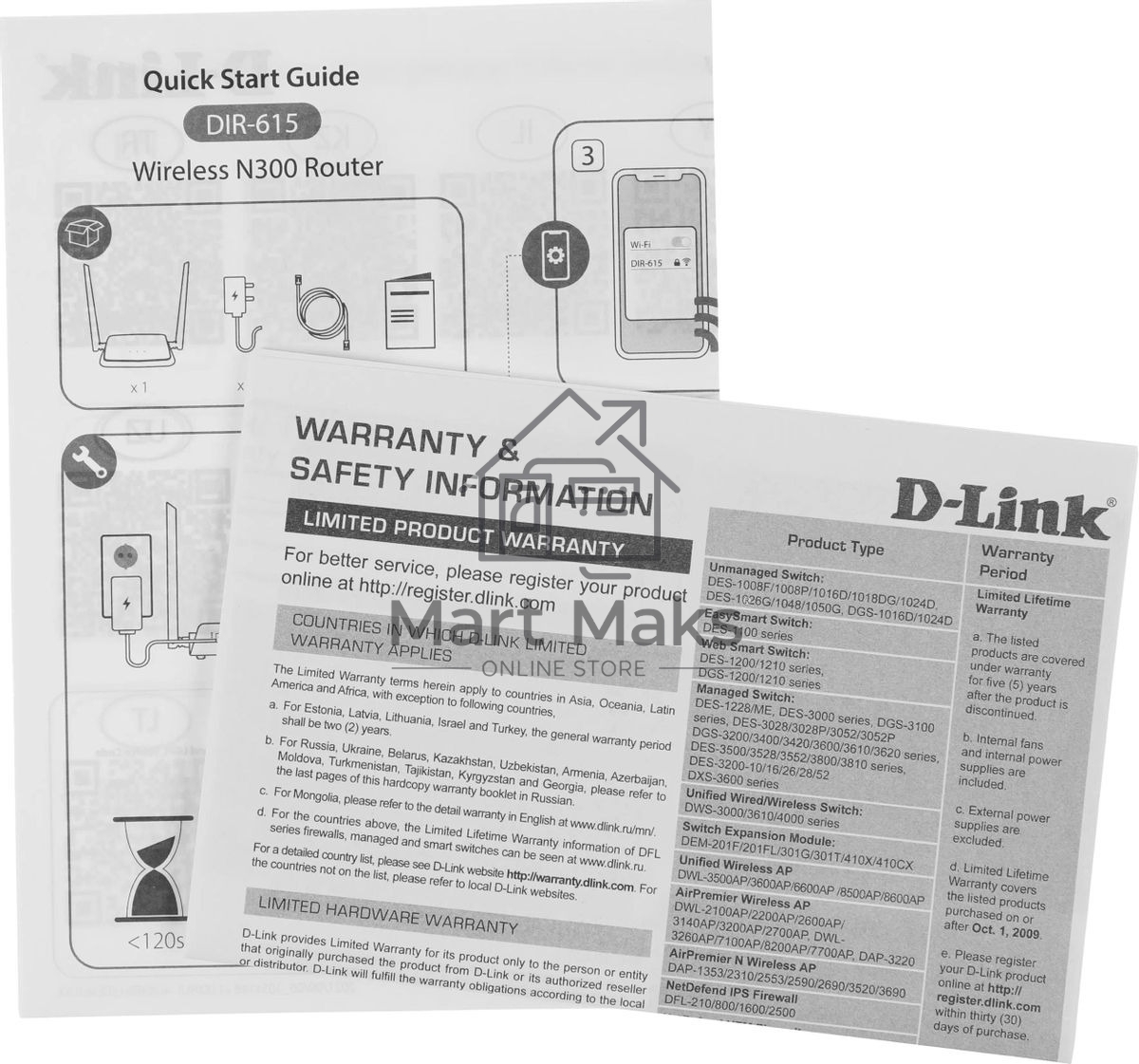 Роутер беспроводной D-Link DIR-615/Z1A 10/100BASE-TX