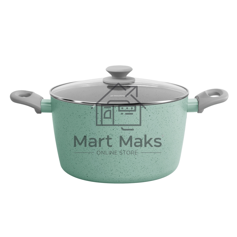 Кастрюля Maunfeld HELGA MCS57FA05FS из кованого алюминия со стеклянной крышкой, 24 см, 5,7 л.