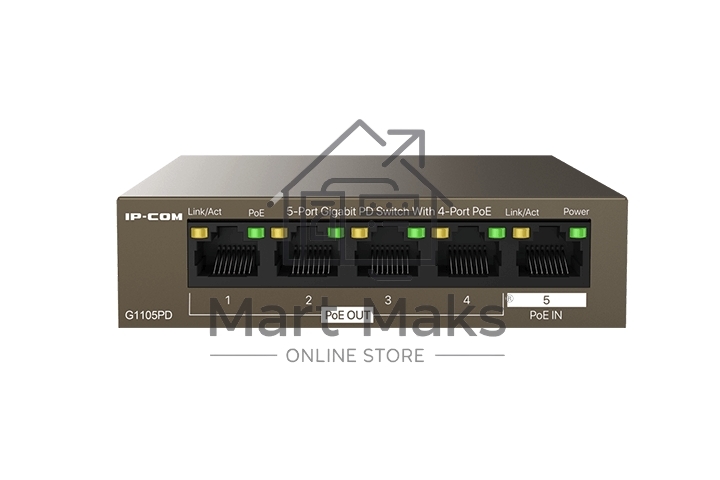 Гигабитный коммутатор IP-COM G1105PD-5-портовый PD с 4 портами PoE
