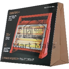 Инфракрасный обогреватель Centek CT-6141 красный, кварцевый, 2000 Вт, 20 м2