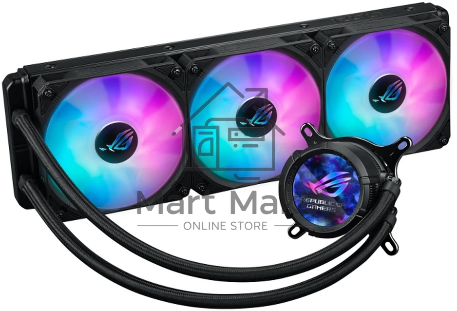 Жидкостная система охлаждения ASUS ROG STRIX LC III 360 ARGB LCD 90RC00W1-M0UAY0 черный 120мм алюминий+медь 2200rpm 36db 4-pin