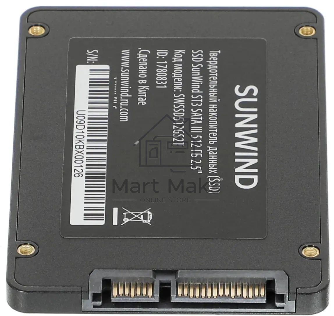 Накопитель SSD SunWind ST3 SWSSD512GS2T, 512Gb, SATA III, 2.5