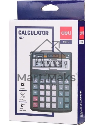 Калькулятор настольный Deli Core E1507 светло-серый 12-разр.