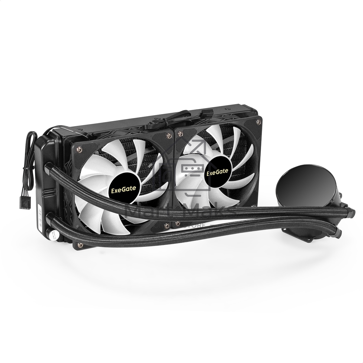 Комплект водяного охлаждения ExeGate BlackWater-240V2.PWM.RGB EX293457RUS черный 120мм алюминий+медь 2000rpm 22db 4-pin