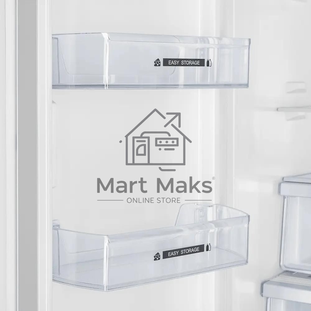 Холодильник Maunfeld MFF181NFB черный глянцевый, трехкамерный, 333/164л, морозилка сбоку, No Frost, Side by Side