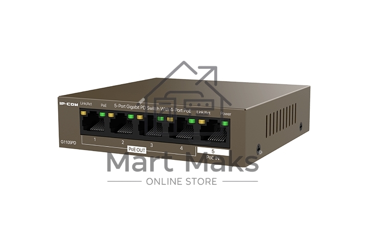 Гигабитный коммутатор IP-COM G1105PD-5-портовый PD с 4 портами PoE
