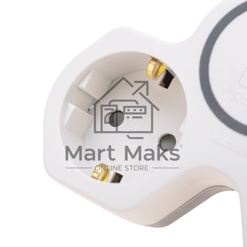 Двойник Rexant электрический (разветвитель) 16А с/з + USB-A + USB-C с защитными шторками, белый