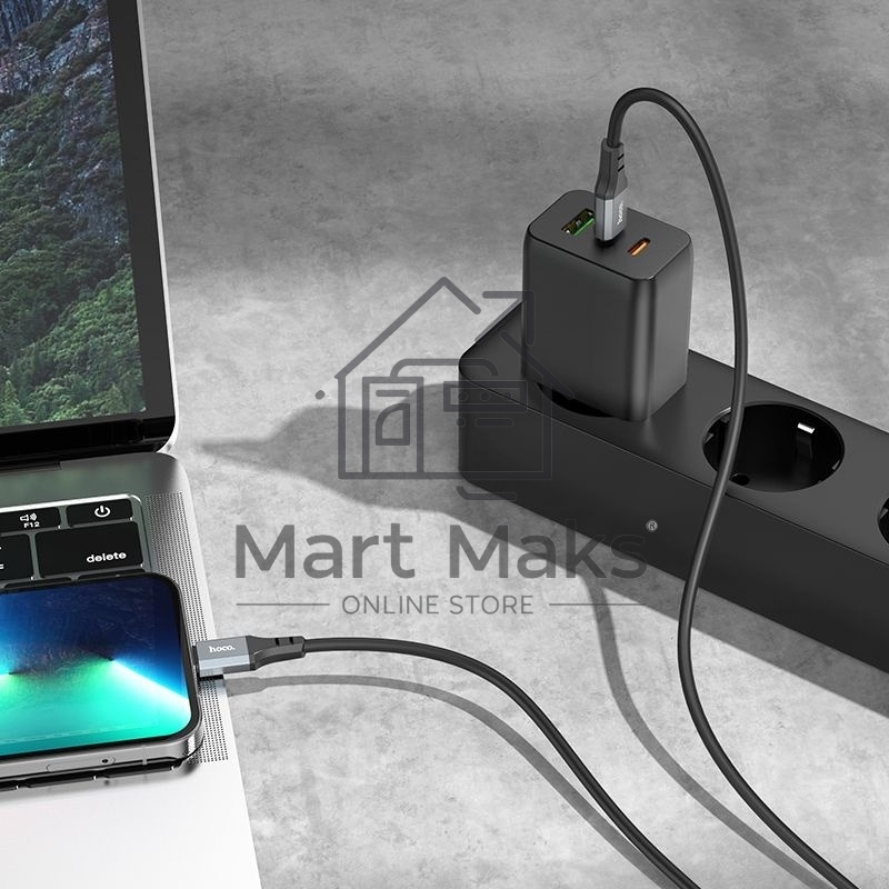 Кабель Hoco X92 Honest PD USB Type-C (m)-Lightning (m) 3м черный коробка