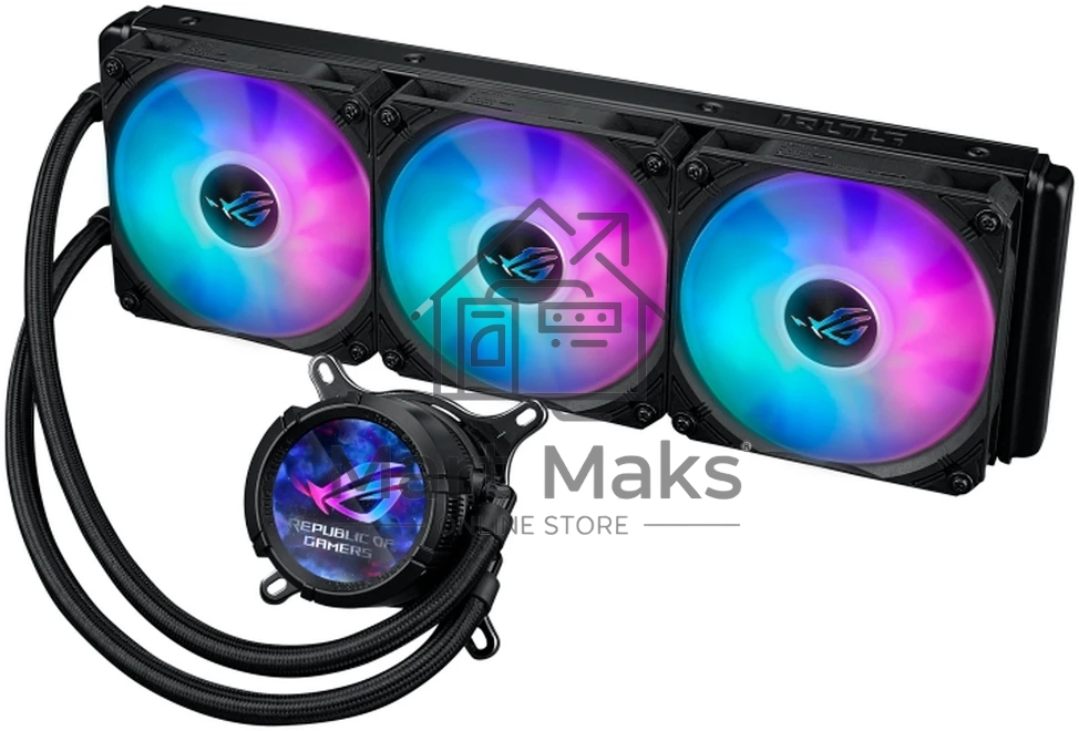 Жидкостная система охлаждения ASUS ROG STRIX LC III 360 ARGB LCD 90RC00W1-M0UAY0 черный 120мм алюминий+медь 2200rpm 36db 4-pin