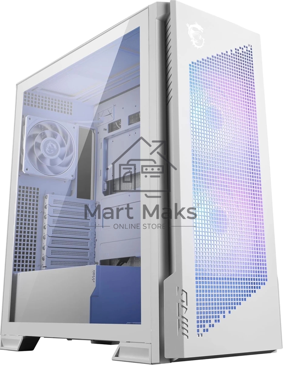 Компьютерный корпус MSI MPG VELOX 300R AIRFLOW PZ белый, Global, 2xUSB 3.2 Gen 1, 1xUSB 3.2 Gen2Type-C, 2x160mm ARGB Fan, 1