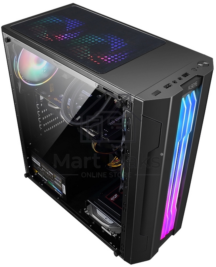 Компьютерный корпус ALSEYE Auro 3.0-B Mini-ITX/Micro ATX/ATX, USB2.0*2+HD Audio+USB3.0*1, 