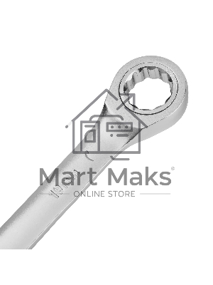 Ключ комбинированный трещоточный Denzel 14713 19 мм, CrV, матовый хром