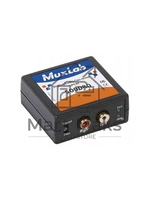Преобразователь MuxLab 500080 цифро-аналоговый (ЦАП) сигнала LPSM, 1 цифровой оптический вход (Toslink), 1 цифровой коаксиальный вход (S/PDIF), 1 аналоговый аудиовыход (RCA)