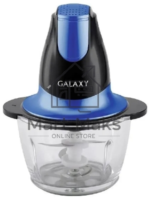 Измельчитель электрический Galaxy Line GL 2357, синий, стеклянная чаша 0,75 л, 400 Вт, импульсный режим