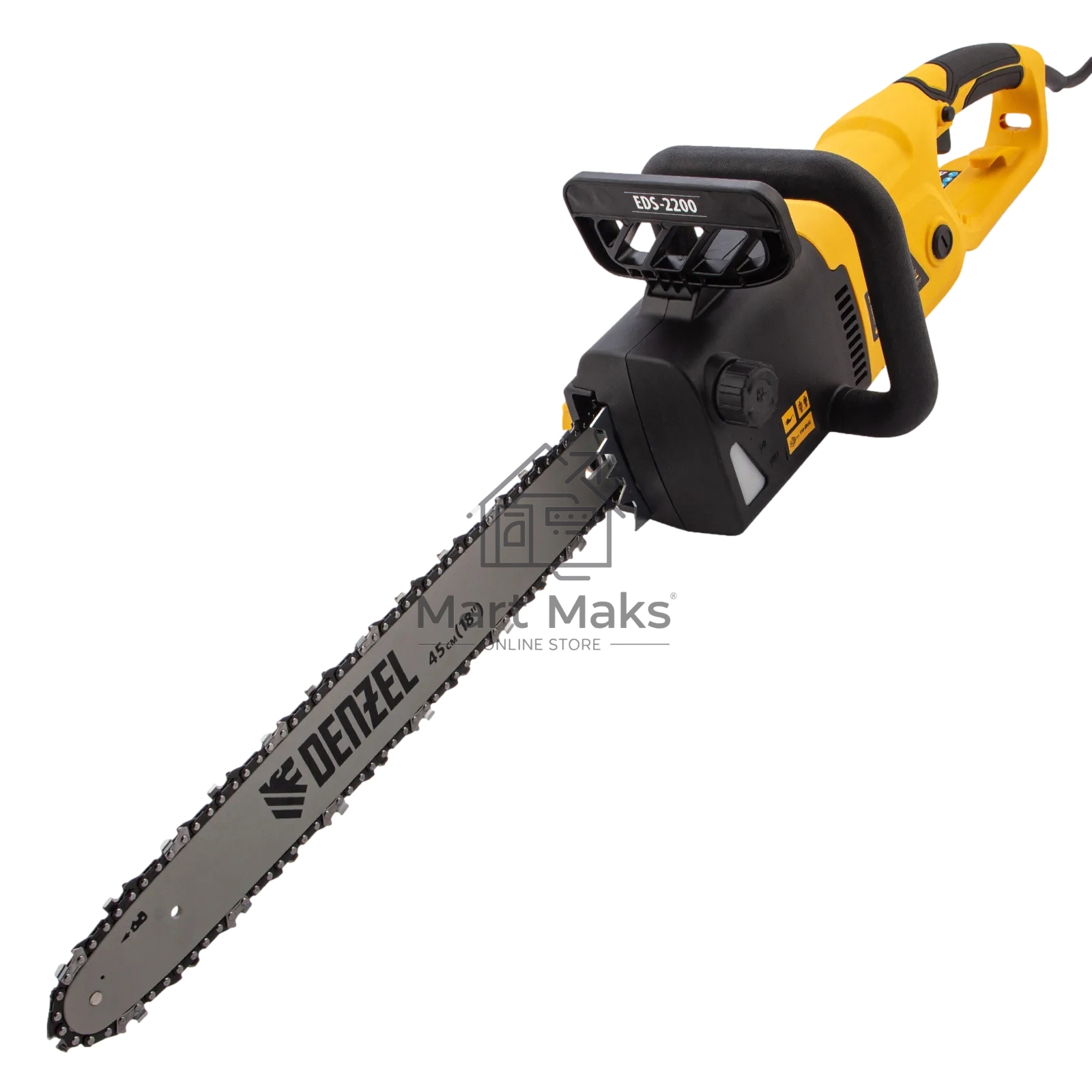 Пила цепная электрическая Denzel EDS-2200, 2,2кВт, продольная, шина 45 см, шаг 3/8, паз 1,3 мм, 62 зв