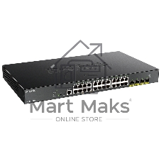 Коммутатор D-Link DGS-1250-28XMP/A1A, 24×1 Гбит/с + 4×10 Гбит/с SFP+, управляемый