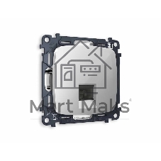 Комплект механизма компьютерной розетки OMEGA Серебро глянец RJ-45(8P8C) CAT6 с шторкой QUANT (OP4120, VM188) MO412010 Комплект механизма компьютерной розетки OMEGA Серебро глянец RJ-45(8P8C) CAT6 с шторкой QUANT (OP4120, VM188) MO412010