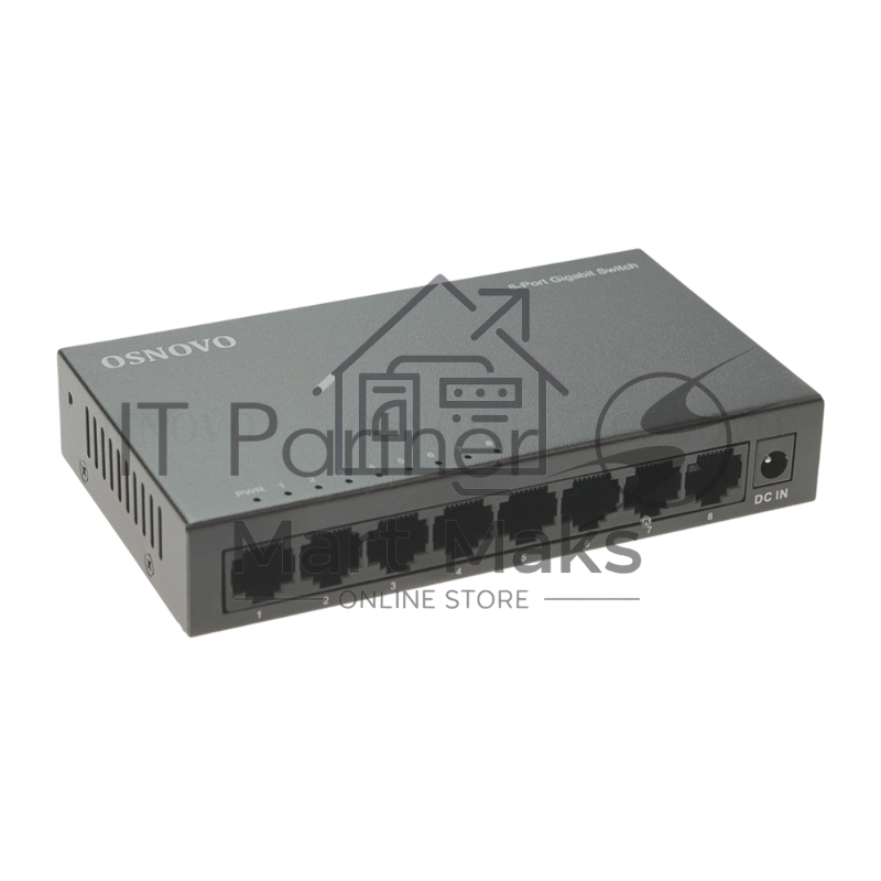 Коммутатор OSNOVO SW-8G, 8×1 Гбит/с, неуправляемый