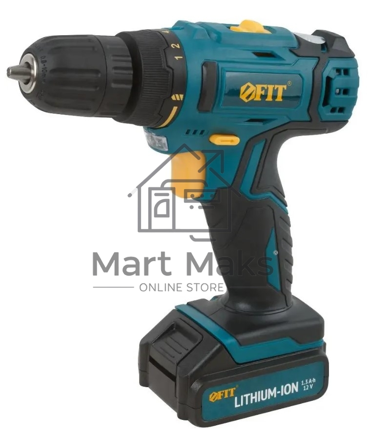 Дрель-Шуруповерт Fit CD-12M 80186, Аккумуляторная, 12В