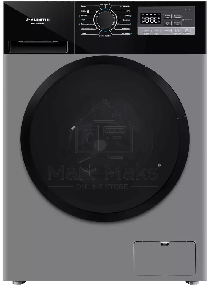 Стиральная машина Maunfeld MFWM1410STSL03 серебристая, загрузка фронтальная 10кг, 1400 об/мин., класс: A+++