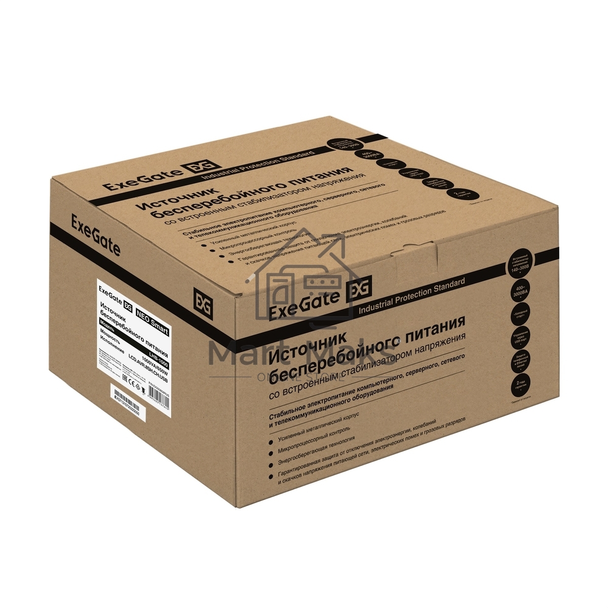 Источник бесперебойного питания ExeGate EX292637RUS SpecialPro Smart LLB-3000.LCD.AVR.2SH.4C13.RJ.USB 3000VA/1800W, LCD, AVR,2*Schuko+4*C13,RJ45/11,USB, металлический корпус, черный